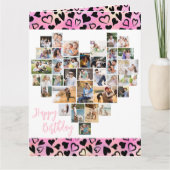 Carte Heart Photo Collage Coeurs roses N'importe quel âg (Devant)