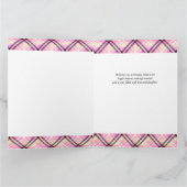 Carte Heart Photo Collage rose Plaid N'importe quel âge  (Intérieur)