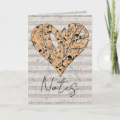 Carte Heart-Shaped Love Typography with Musical Notes (Devant)
