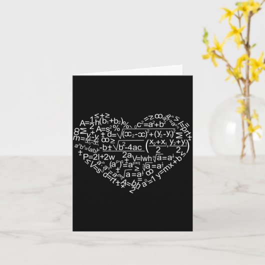 Carte Heart Shaped Maths Formulas (Fleur jaune)