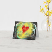 Carte Heart Supernova Christian Modern Art Merci (Fleur jaune)