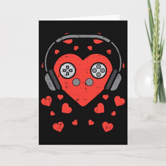 Carte Heart Video Game Valentines Day Gamer Boys Men Gir (Devant)
