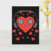 Carte Heart Video Game Valentines Day Gamer Boys Men Gir (Fleur jaune)
