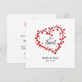 Carte Heart with Hearts Love is Sweet Quote Design (Devant / Derrière)