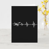 Carte Heartbeat Flying Plane Pulse Line Retro Prop Aircr (Fleur jaune)