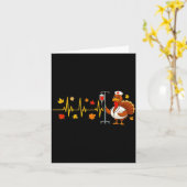 Carte Heartbeat Turkey Funny Nurse Thanksgiving Fall Des (Fleur jaune)