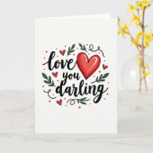 Carte Heartfelt Script Love You Card (Fleur jaune)