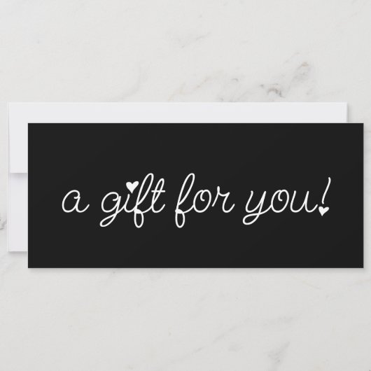 Carte Hearts Minimalist Black Gift For You Certificate (Dos)