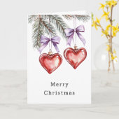 Carte Hearts Trees Red Purple Bows Christmas (Fleur jaune)