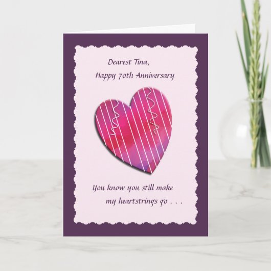 Carte Heartstrings 70th Mariage Anniversary Card (Devant)