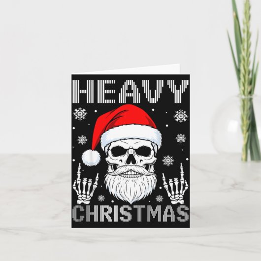 Carte Heavy Christmas Skull Fans Rock Music Winter Holid (Devant)