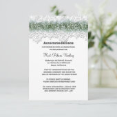 Carte Hébergement de mariage dentelle blanche et souffle (Debout devant)