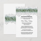 Carte Hébergement de mariage dentelle blanche et souffle (Devant / Derrière)
