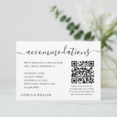 Carte Hébergement d'hôtel de mariage avec code QR (Debout devant)