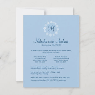 Carte Hébergement Mariage de Snowflakes hiver