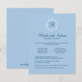 Carte Hébergement Mariage de Snowflakes hiver (Devant / Derrière)