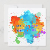 Carte Hébreu "Shalom" avec Arrière - plan de Peinture (Devant)