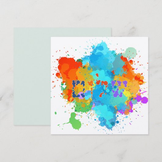 Carte Hébreu "Shalom" avec Arrière - plan de Peinture (Devant / Derrière)