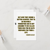 Carte Hébreux 11:16 KJV Bible Écriture Salutation (Devant/Arrière en situation)