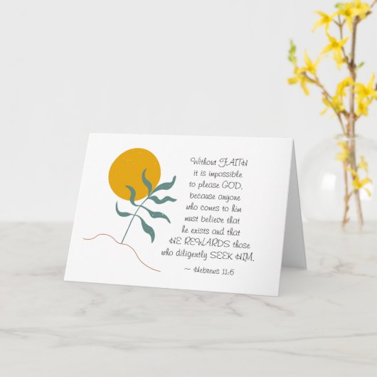 Carte Hébreux 11:6 Sans FOI impossible s'il vous plaît D (Fleur jaune)