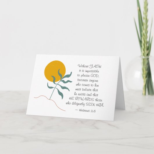 Carte Hébreux 11:6 Sans FOI impossible s'il vous plaît D (Devant)