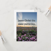 Carte Hébreux 13:8 KJV Bible Écriture Pic Flat Salutatio (Devant/Arrière en situation)