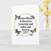 Carte Hébreux 13 8 Verset de la Bible chrétienne (Fleur jaune)