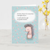 Carte Hedgehog Je t'aime Anniversaire de la Saint Valent (Fleur jaune)