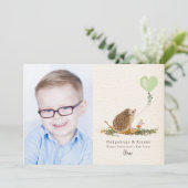 Carte Hedgehugs Kisses Balloon Vert Hérisson Valentine (Debout devant)