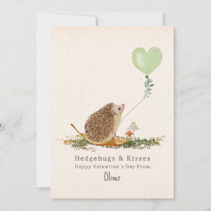 Carte Hedgehugs & Kisses Hedgehog Champignons Valentine