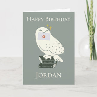 Carte Hedwig avec lettre dessin fantaisiste