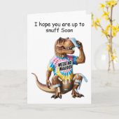 Carte Heekend guerrier T-rex avec bandages et pack de gl (Fleur jaune)