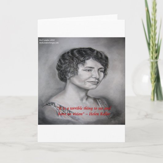 Carte Helen Keller Avoir Vision Sagesse Citation (Devant)