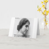 Carte Helen Keller et Célèbre Citation Sourde/Aveugle (Fleur jaune)