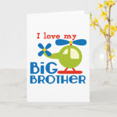 Carte Hélicoptère J'aime mon Big Brother (Fleur jaune)