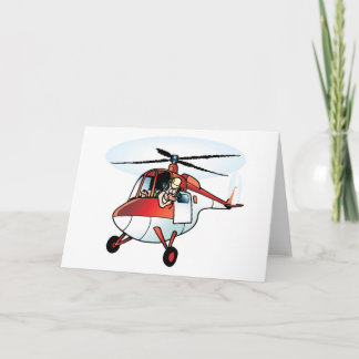 Carte Hélicoptère mignon