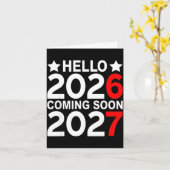 Carte Hello 2026 Coming Soon 2027 Funny 67 Six Seven Mem (Fleur jaune)