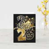 Carte Hello 2026 Coquette Bow Leopard New Years Eve Part (Fleur jaune)