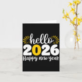 Carte Hello 2026 Happy New Year 2026 New Year's Eve Part (Fleur jaune)