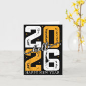 Carte Hello 2026 Happy New Year 2026 New Year's Eve Part (Fleur jaune)