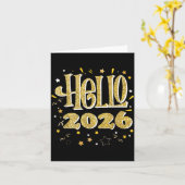 Carte Hello 2026 Happy New Year Pajama Funny Family Matc (Fleur jaune)
