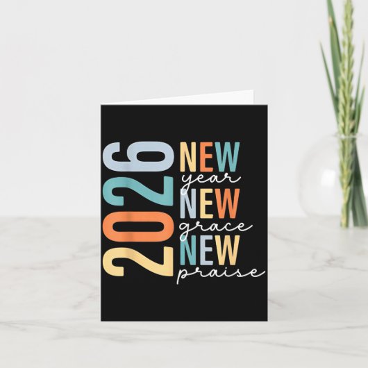 Carte Hello 2026 New Year New Grace New Praise  (Devant)