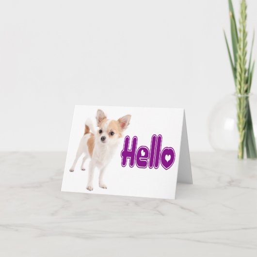 Carte Hello Chihuahua Puppy Dog Blank Notecard (Devant)