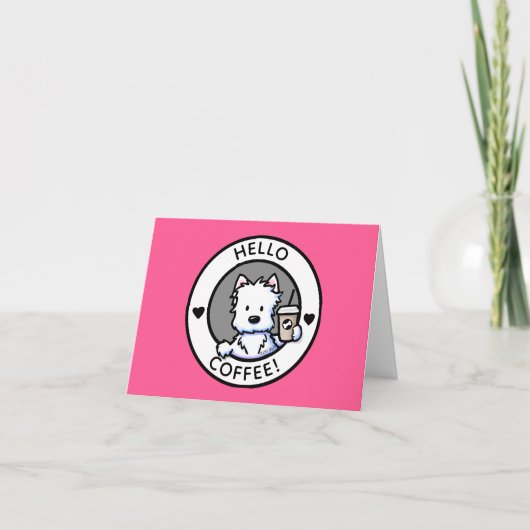 Carte Hello Coffee Westie Note (Devant)