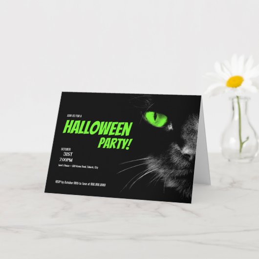Carte Hello Darkness Green Eyes fête d'Halloween (Petite plante)