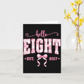 Carte Hello Eight Est 2017 8th Birthday Girl Floral Coqu (Fleur jaune)