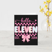 Carte Hello Eleven Est 2014 Coquette Bow Happy 11th Birt (Fleur jaune)