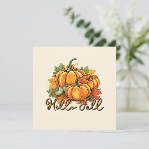 Carte Hello Fall - Cosy Citrouille Patch