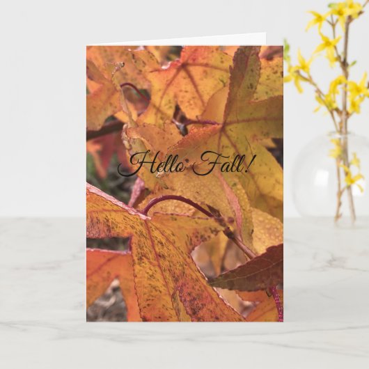 Carte "Hello Fall!" Greeting Card (Fleur jaune)