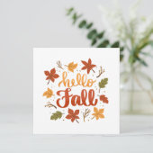 Carte Hello Fall Greeting Card with Autumn Leaves (Debout devant)